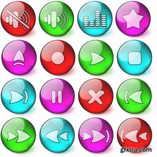 Collection of vector image various flat icons on various subjects #6-25 Eps