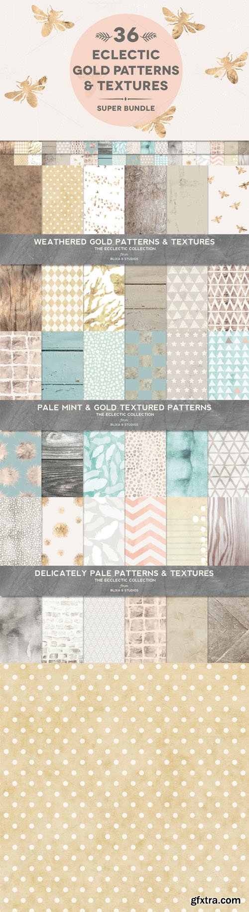 36 Gold & Weathered Texture Bundle - CM 305168