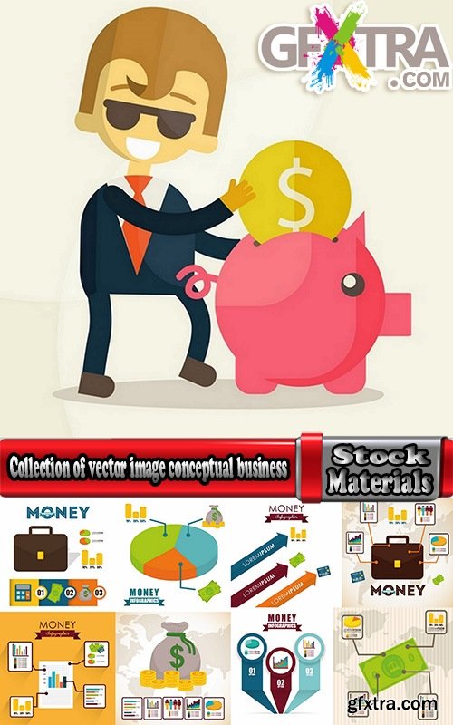 Collection of vector image conceptual business infographics #11-25 Eps