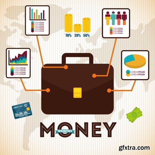 Collection of vector image conceptual business infographics #11-25 Eps