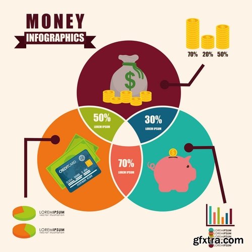 Collection of vector image conceptual business infographics #11-25 Eps