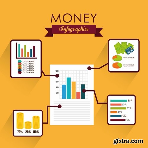 Collection of vector image conceptual business infographics #11-25 Eps