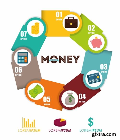 Collection of vector image conceptual business infographics #11-25 Eps