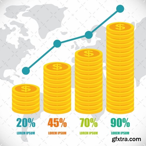 Collection of vector image conceptual business infographics #11-25 Eps