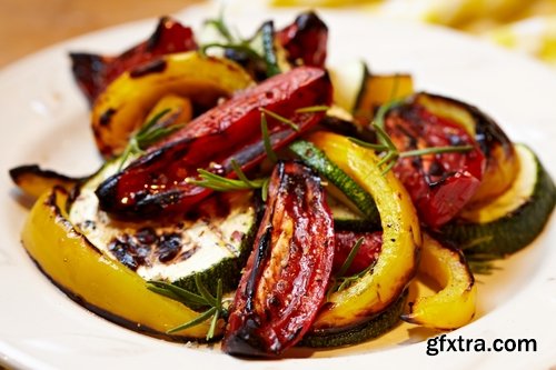 Collection of vegetables baked eggplant pepper tomato barbecue grill 25 HQ Jpeg