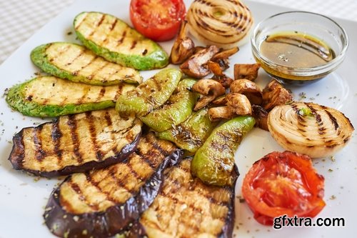 Collection of vegetables baked eggplant pepper tomato barbecue grill 25 HQ Jpeg