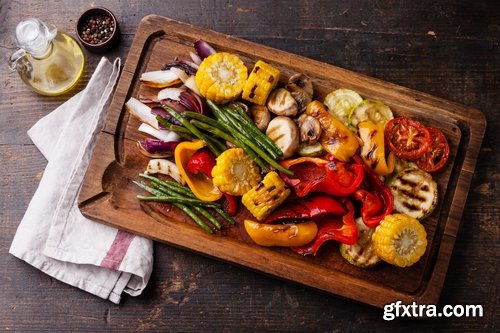 Collection of vegetables baked eggplant pepper tomato barbecue grill 25 HQ Jpeg