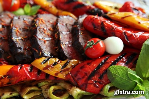 Collection of vegetables baked eggplant pepper tomato barbecue grill 25 HQ Jpeg