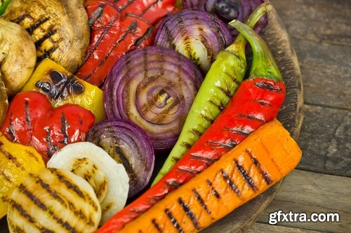 Collection of vegetables baked eggplant pepper tomato barbecue grill 25 HQ Jpeg