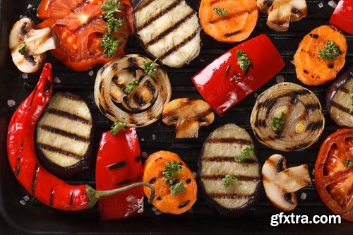 Collection of vegetables baked eggplant pepper tomato barbecue grill 25 HQ Jpeg