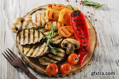 Collection of vegetables baked eggplant pepper tomato barbecue grill 25 HQ Jpeg