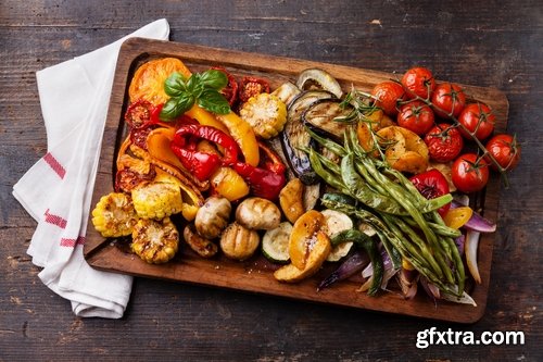 Collection of vegetables baked eggplant pepper tomato barbecue grill 25 HQ Jpeg