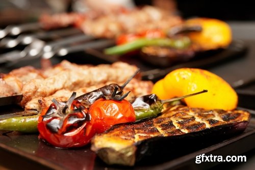 Collection of vegetables baked eggplant pepper tomato barbecue grill 25 HQ Jpeg