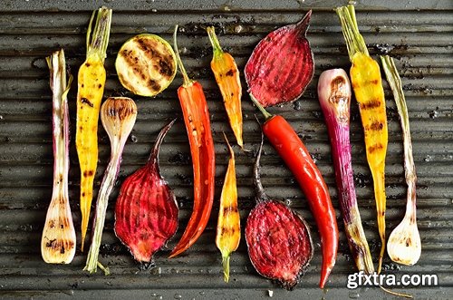 Collection of vegetables baked eggplant pepper tomato barbecue grill 25 HQ Jpeg