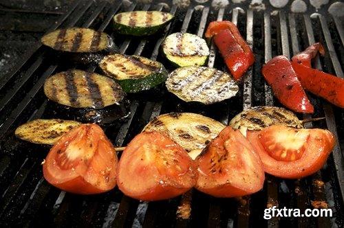 Collection of vegetables baked eggplant pepper tomato barbecue grill 25 HQ Jpeg