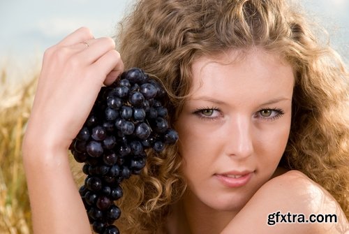 Collection beautiful girl woman with grape berry 25 HQ Jpeg