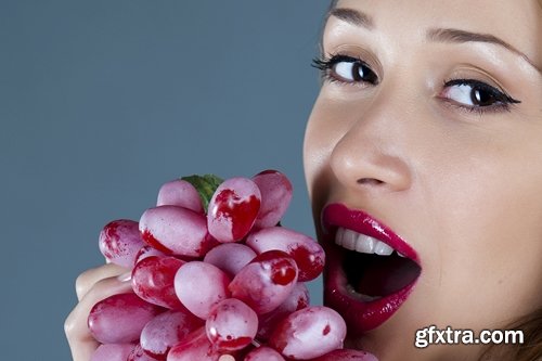 Collection beautiful girl woman with grape berry 25 HQ Jpeg