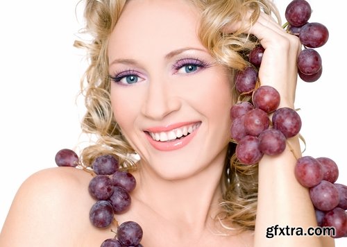 Collection beautiful girl woman with grape berry 25 HQ Jpeg