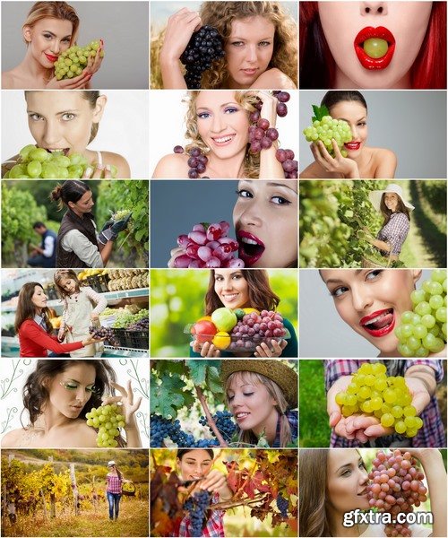 Collection beautiful girl woman with grape berry 25 HQ Jpeg