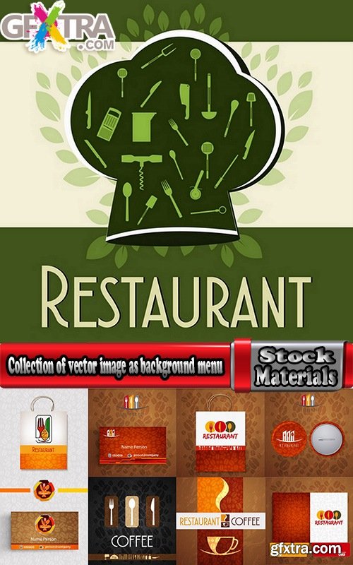 Collection of vector image as background menu banner poster flyer restaurant coffee 25 Eps