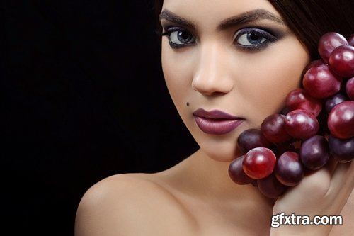 Collection beautiful girl woman with grape berry 25 HQ Jpeg