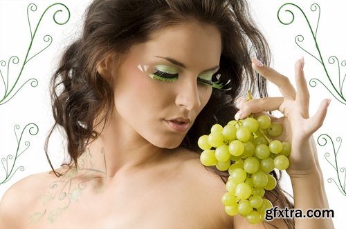 Collection beautiful girl woman with grape berry 25 HQ Jpeg