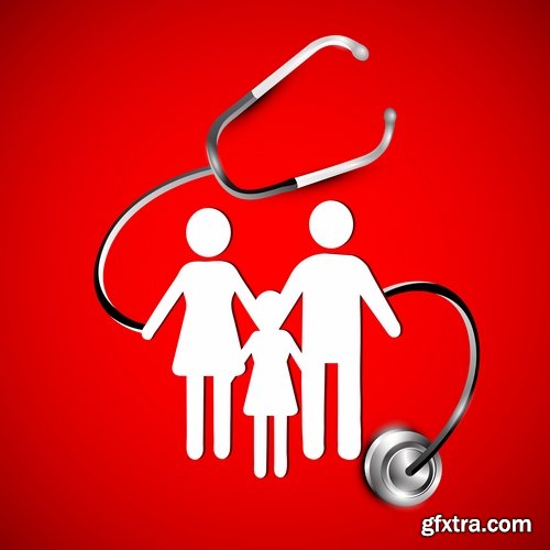 Collection of vector image medical infographics medical worker doctor nurse 25 EPS