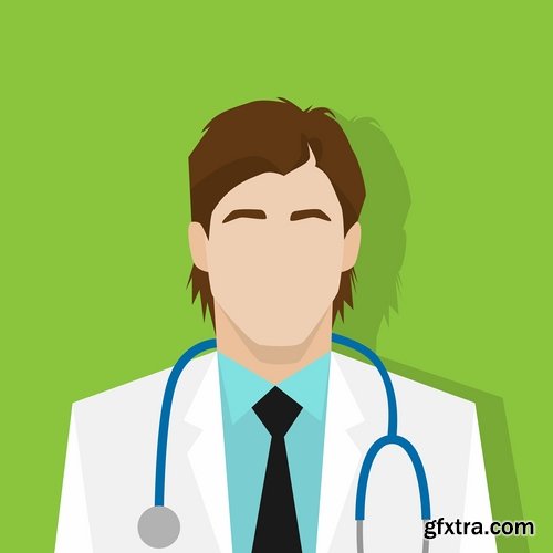 Collection of vector image medical infographics medical worker doctor nurse 25 EPS