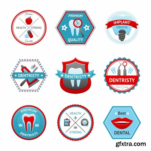 Collection of vector image of honey medical infographics tooth dentist tool icon 25 EPS