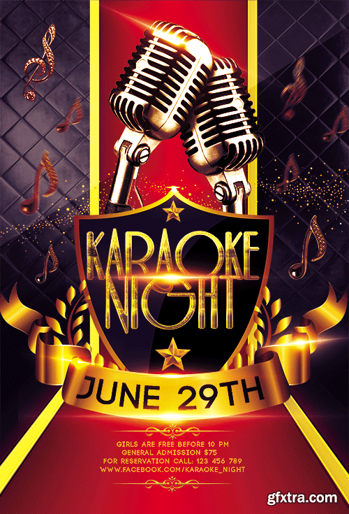 Karaoke Flyer PSD Template + Facebook Cover