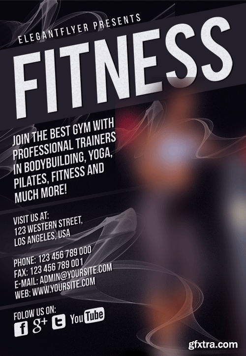 Fitness Gym Flyer PSD Template + Facebook Cover