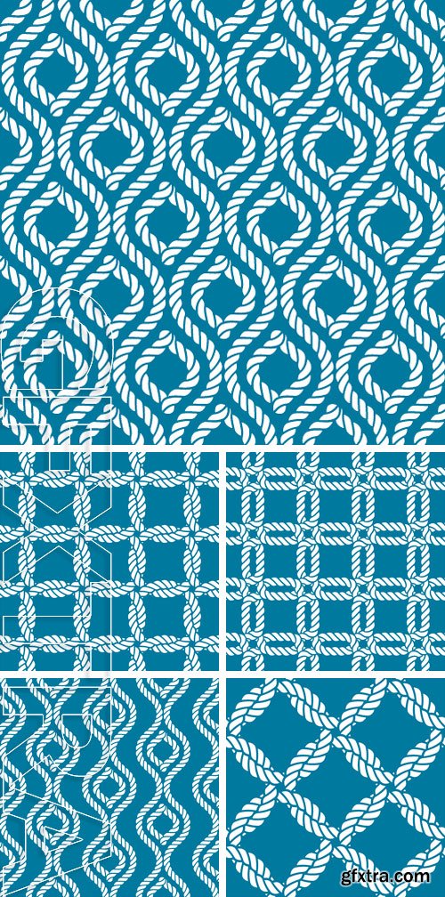 Stock Vectors - Seamless nautical rope knot pattern, fishing net