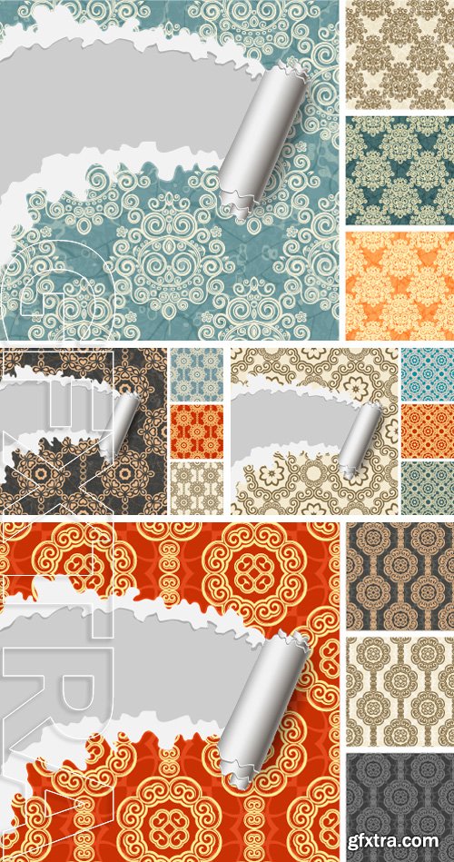 Stock Vectors - Set of floral seamless patterns