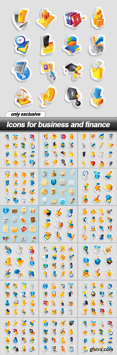 Icons for business and finance - 17 EPS
