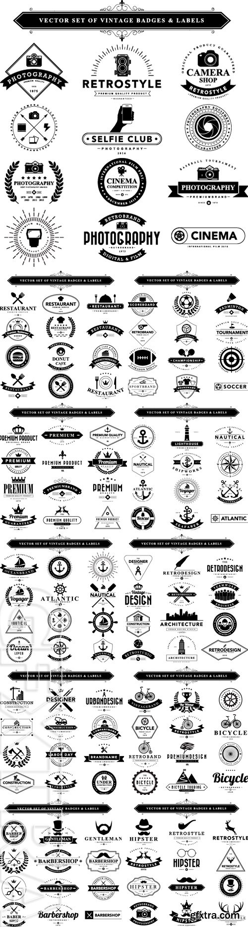 Stock Vectors - Set of vintage badges and labels