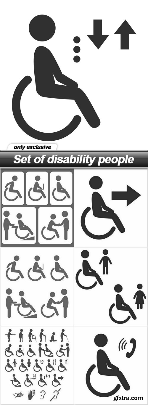 Set of disability people - 7 EPS