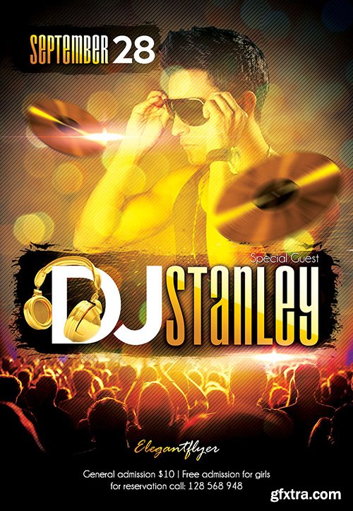 DJ Stanley Flyer PSD Template + Facebook Cover