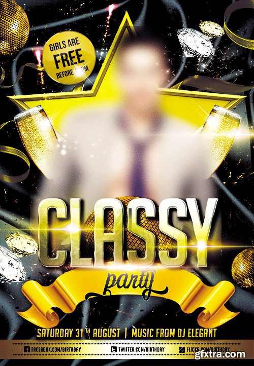Classy Party Flyer PSD Template + Facebook Cover