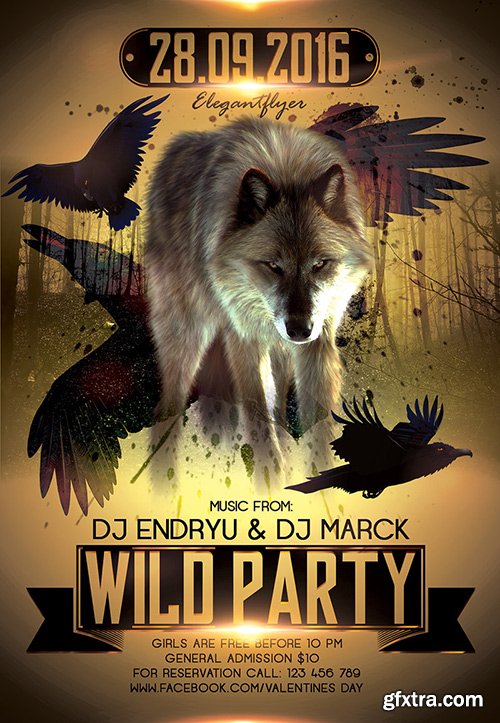 Wild Party 2 Flyer PSD Template + Facebook Cover