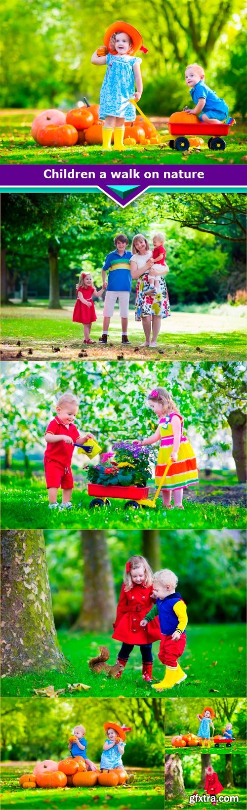 Children a walk on nature 7x JPEG