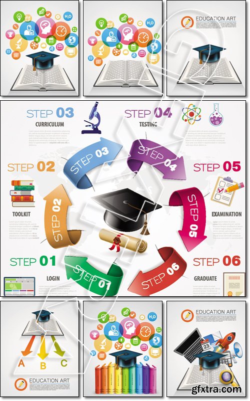 Education business infographic concept - Vector