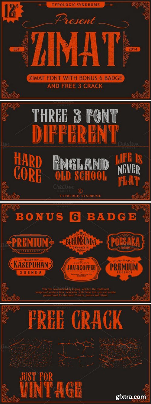 CM - 3 FONT with BONUS BADGE and CRACK 54952