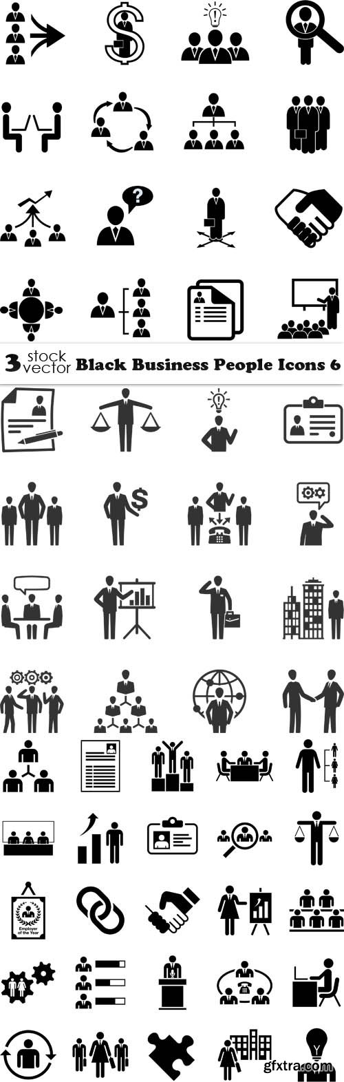 Vectors - Black Business People Icons 6