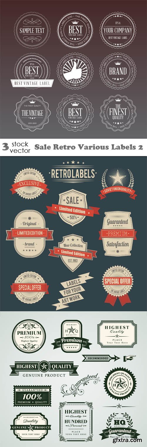 Vectors - Sale Retro Various Labels 2