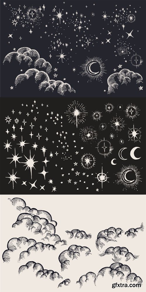 Star, Moon, Cloud, Sky Drawings - CM 102087