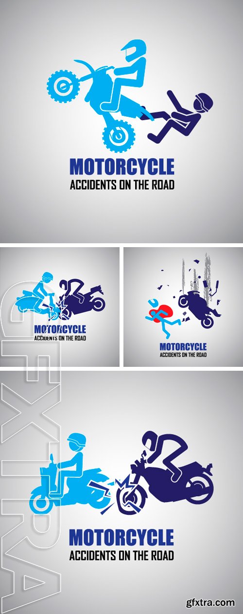 Stock Vectors - Motorcycle crash icons