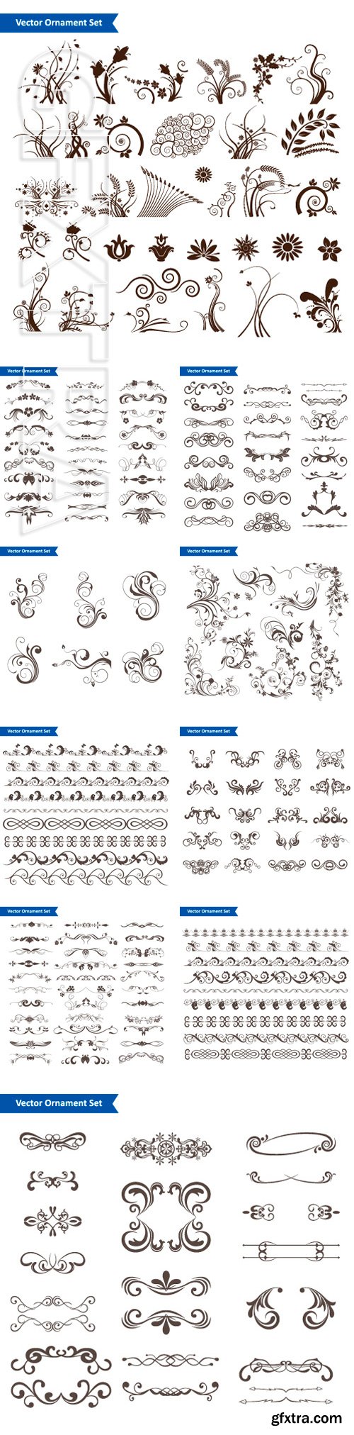 Stock Vectors - Set of vector floral elements for design