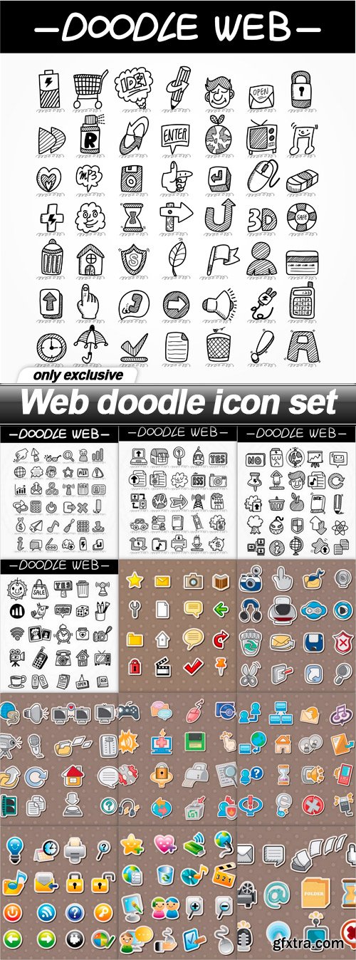 Web doodle icon set - 13 EPS