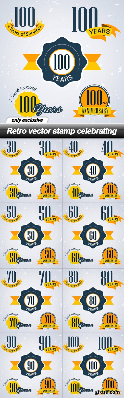 Retro vector stamp celebrating - 8 EPS