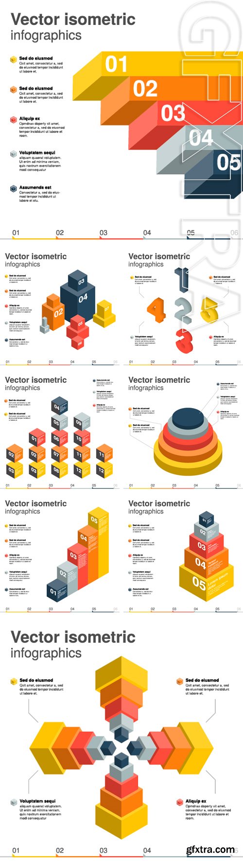 Stock Vectors - Isometric business steps to success charts and graphs options banner. Vector illustration design template